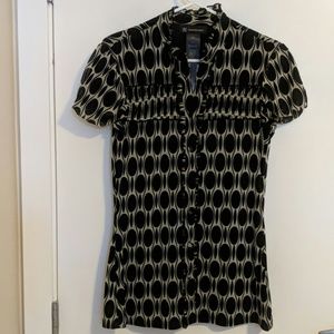 Short Sleeved Black & White Top